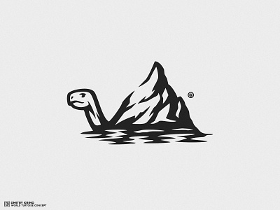 World Tortoise Logo Concept 2 2d 2d art animal dmitry krino logo ocean reptile see creature tortoise turtle water world