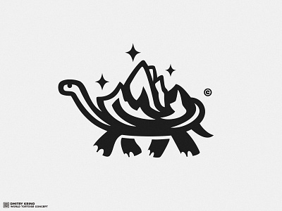 Tortoise Concept 2d 2d art animal animal art animal logo dmitry krino mountains reptile space stars tortoise turtle