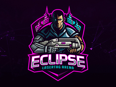 Eclipse Lasertag Arena character cyber cyberpunk cyberpunk2077 dmitry krino esports logo esportslogo mascot logo night city sport logo