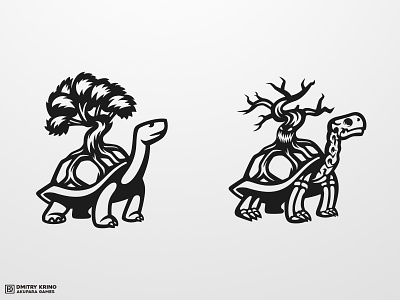 Akupara Games 2d 2d art dmitry krino ghost illustration mascot skeleton skull tortoise tree turtle turtle logo