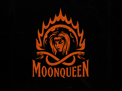 MoonQueen apparel clothing crown dmitry krino fire mascot merch moon moon logo print queen