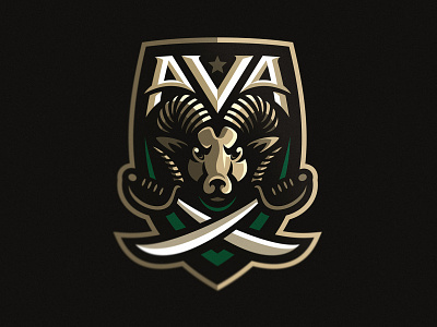 AVA Team 2d animal beast character dmitry krino esport logo knife mascot logo ram sheep sport logo sword