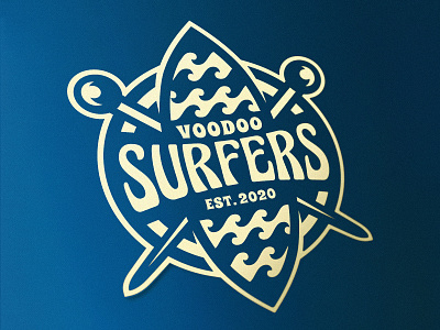 Vodoo Surfers 2d dmitry krino esports esports logo graphic design mascot nft ocean surfers surfing voodoo waves