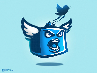 Twitta Monsta bird box dmitry krino esportslogo mascot mascot character mascotlogo monster poop twitter wings