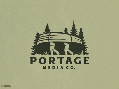 Portage Media Co. 2d boat dmitry krino esports logo forest man mascot logo portage