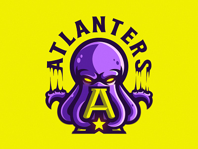 Atlanters atlanters dmitry krino esportslogo kraken mascot mascot logo octo octopus squid