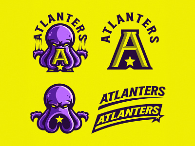 Atlanters app cybersport dmitry krino esportslogo kraken letter lettering mascot logo octopus sports logo sprut star