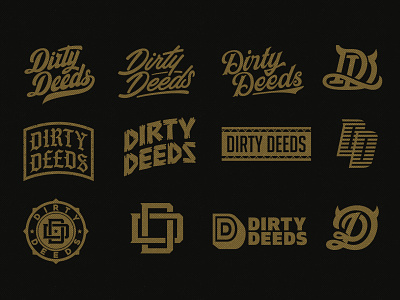 Dirty Deeds badge dd dd logo ditry deeds dmitry krino lettering monogram monograma old school
