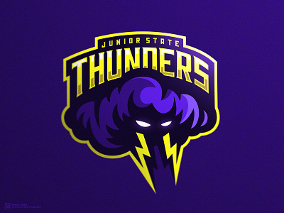 JS Thunders 2d art angry character cloud dmitry krino icon mascot logo sport logo storm thunder