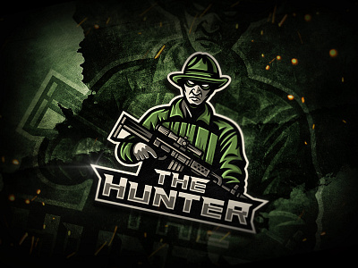 Hunter branding character chaser dmitry krino esport logo esports graphic design hunter krinographics mascot warrior