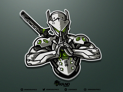 Fleex Team (Genji) dmitry krino esport logo esports graphic design krinographics mascot