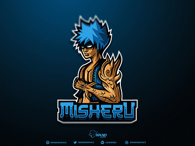 Misheru anime dmitry krino esport logo esports fighter graphic design krinographics mascot warrior