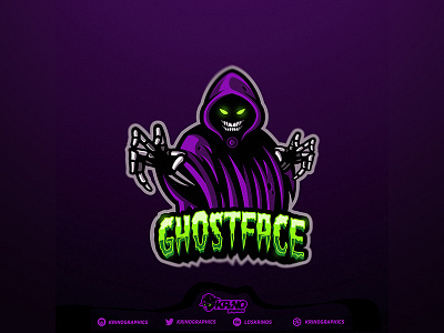 GhostFace Mascot For Sale dmitry krino esport logo esports ghost graphic design krinographics mascot phantom