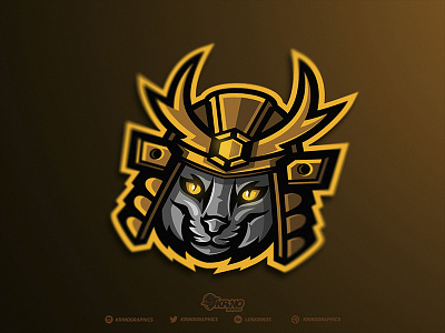 Samurai Cat Mascot cat character dmitry krino esport logo esports graphic design krinographics mascot