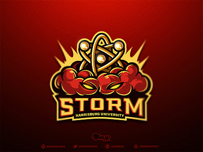 Storm atom esport logo esports gfx graphic design krinographics mascot storm thunder