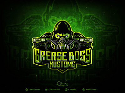 Grease Boss Kustoms branding character dmitry krino esport esport logo esports logo graphic design illustration krinographics mascot