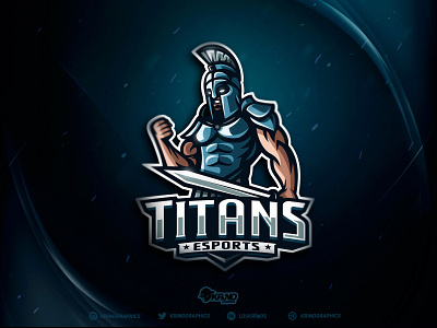 Titan Esports esports esportslogo krinographics mascot logo roman rome titan warrior