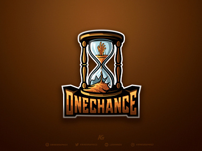 One Chance clock designalfabank esportlogo hand hourglass logo mascot logo sand typografia