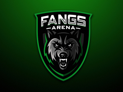 Fangs Arena angry animal beast dmitry krino esports mascot shield teeth werewolf wolf