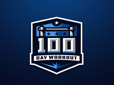 100 days workout 100 100days badge bar dmitrykrino esportlogo fit horizontal bar mascotlogo sports sports logo training workout