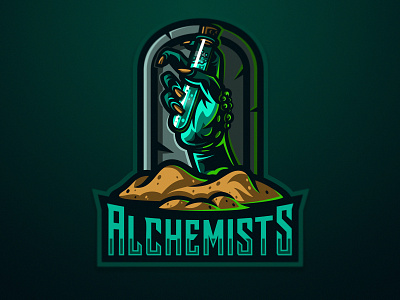 Alchemists SOLD alchemist biohazard dmitry krino esportslogo grave ground hand mascot logo zombie