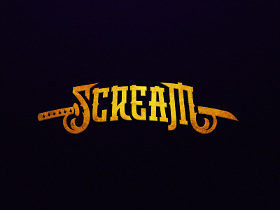 Scream dmitry krino esports logo esportslogo katana lettering samurai scream sword type type design typeface