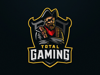 Total Gaming dmitry krino espors esports free fire logo mascot pirate sea skull skull logo total gaming warrior