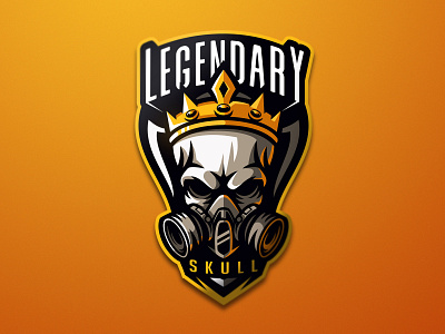 Legendary Skull alien crown dmitry krino esports graphic design krinographics mascot skull