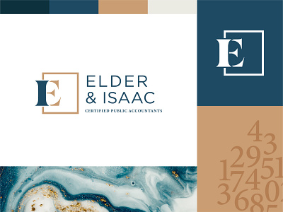 Elder & Isaac Accountants Brand accountant blue branding gold logo marble redesign vector