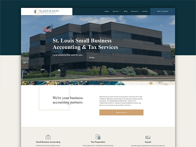 Small Business Accounting Website accountant accounting agency blue branding gold marble professional saint louis