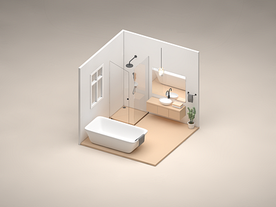 Bathroom - Scene practice 3d c4d photoshop room scene