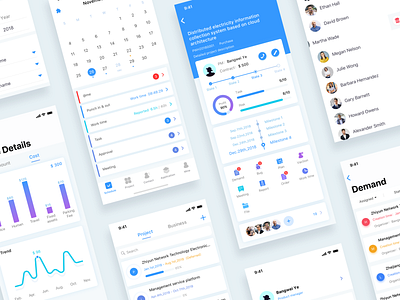 Enterprise Project Management APP app design iphone mobile ui