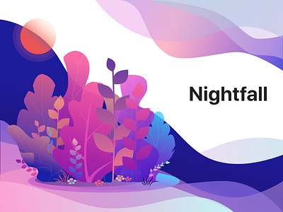 Illustration Exercise design illustration nightfall plant ui