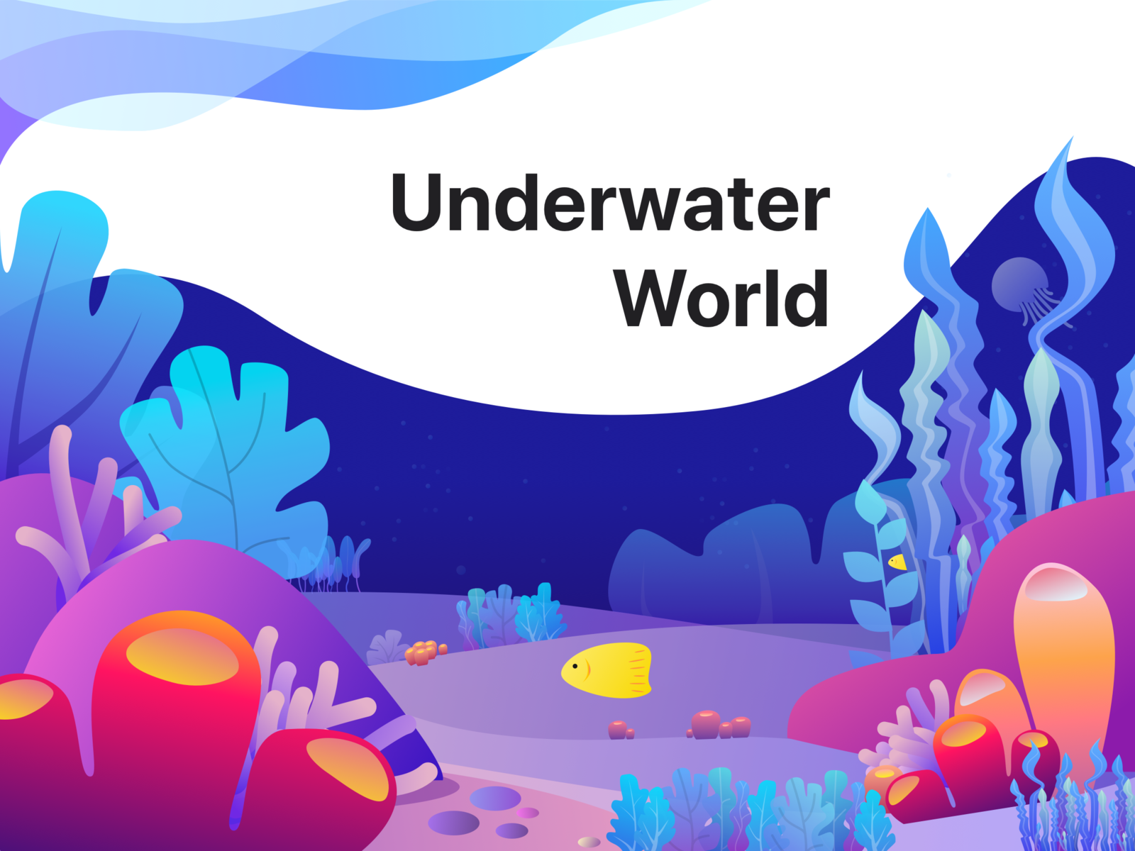 Underwater world - Illustration Exercise by JiangYing on Dribbble