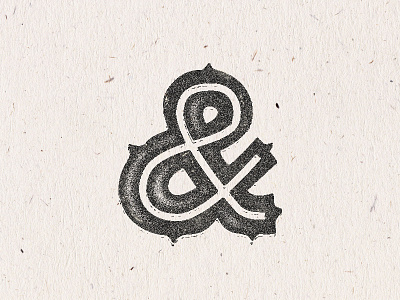 No. 427 ampersand grit hwt inline letterpress texture woodtype