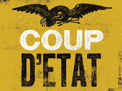 Coup d'état coup detat eagle egypt overthrow people political power pride print texture vintage