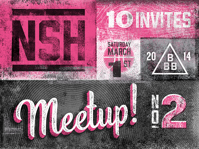 Nashville Meetup No. 2 draft dribbble giveaway grit invites meetup nashville prospect tennessee texture vintage