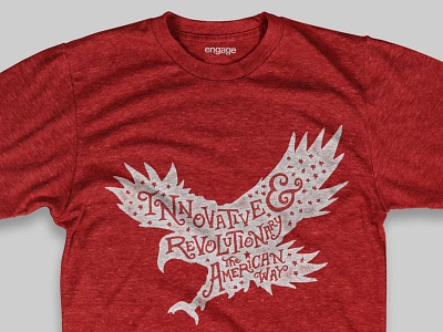 The American Way Shirt 4th of july america ampersand eagle grit hand type independence day texture usa