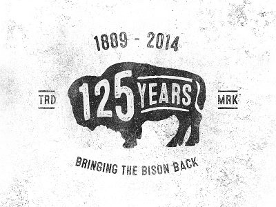 Smithsonian Zoo • 125 Years Bison Mark bison grit logo mark smithsonian texture zoo