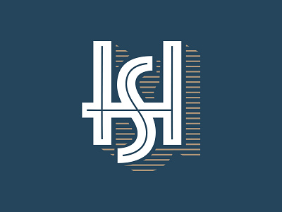 HSC Branding art deco branding gold lines logo mark monogram shadow type type