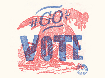 #Govote govote press printed rooster texture usa vintage vote