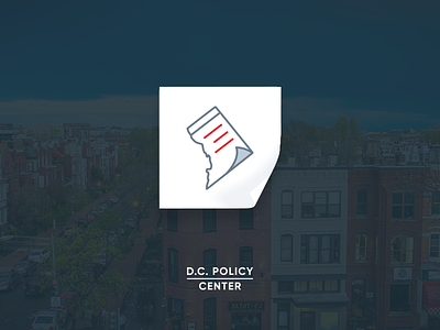 D.C. Policy Center Branding branding d.c. design logo note page curl policy pos it think tank