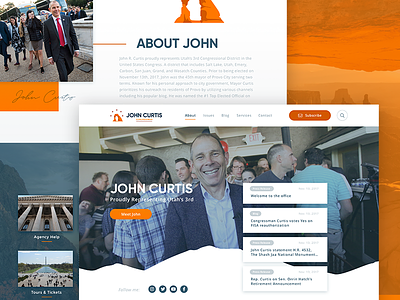 Congressman John Curtis Homepage congress design homepage mockup sketch ui utah ux