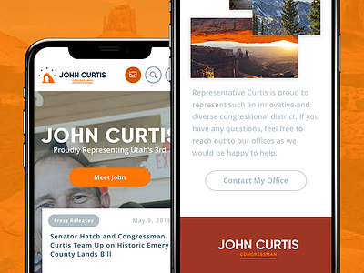 Congressman John Curtis Mobile Homepage cobgress design homepage iphone mobile mockup sketch ui utah ux