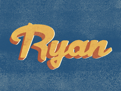Ryan 3d dynascript typography vintage