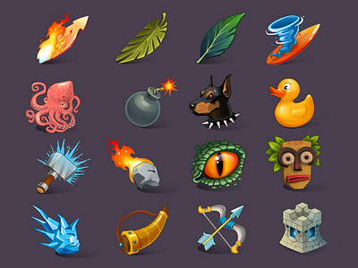 Icons for game dusk game game ui hammer icons octopus