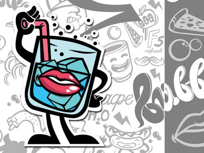 Drink me character illustration