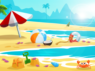 Beach beach game illustration sea