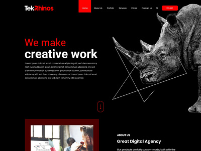 Landing Page Design For - TekRhinos ui