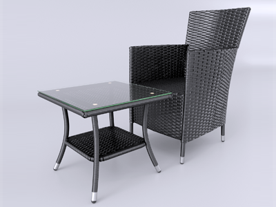 Rattan Chair and Table 3d 3d render 3ds 3dsmax black clean corona iray max oven product render product visualization render visualization